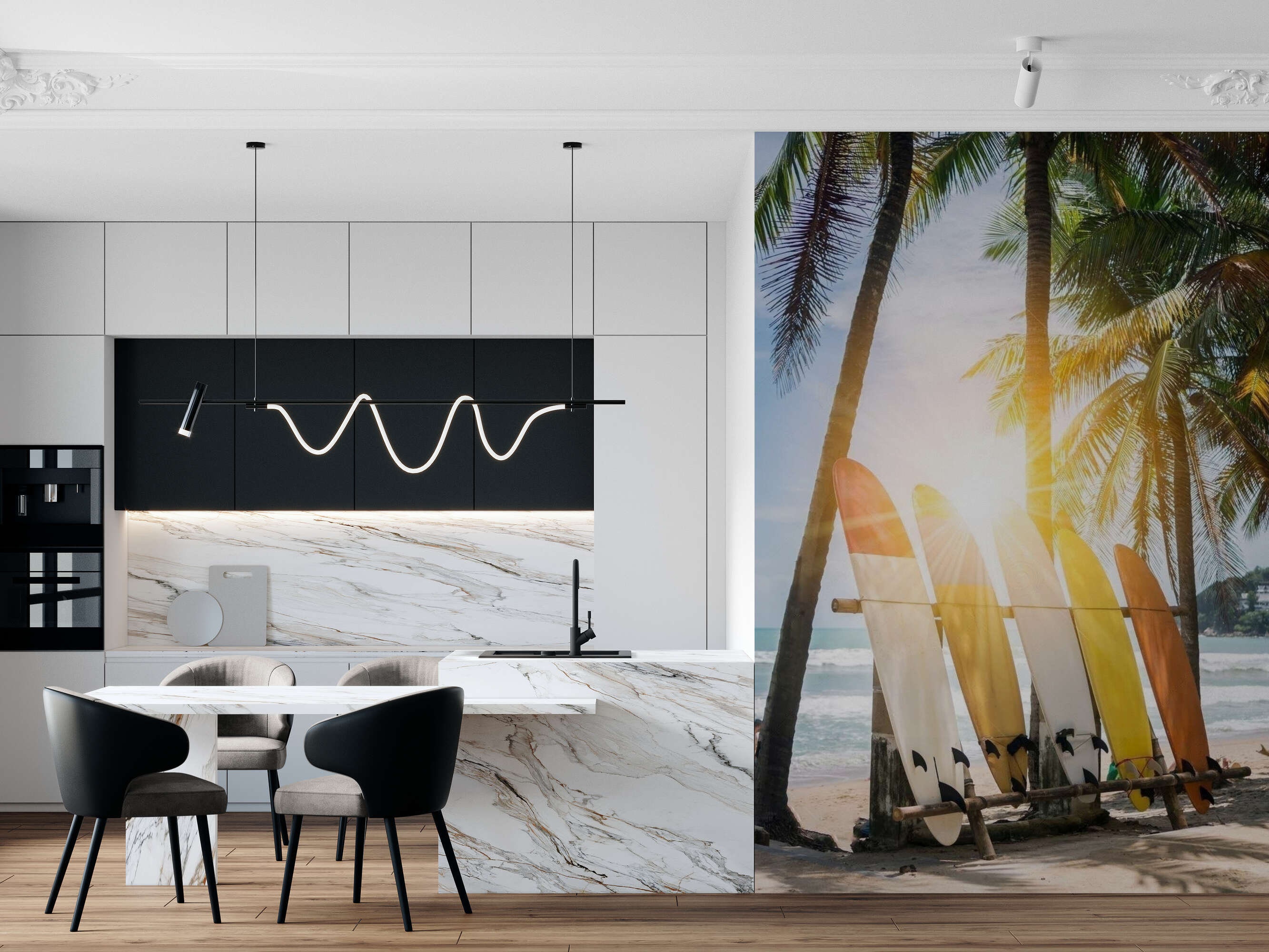 Tropical Wall Mural Accent Wall Wallpaper Mural Bedroom Wall Etsy