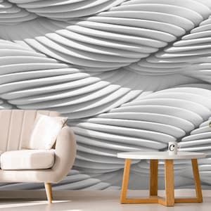 3D Wave Wallpaper Mural, Textured Accent Wall Decor