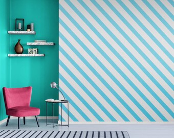 Blue Stripes Wallpaper Bedroom Wall Mural Wall wallpaper Peel & Stick Mural Wallpapers Vinyl adhesive wallpapers