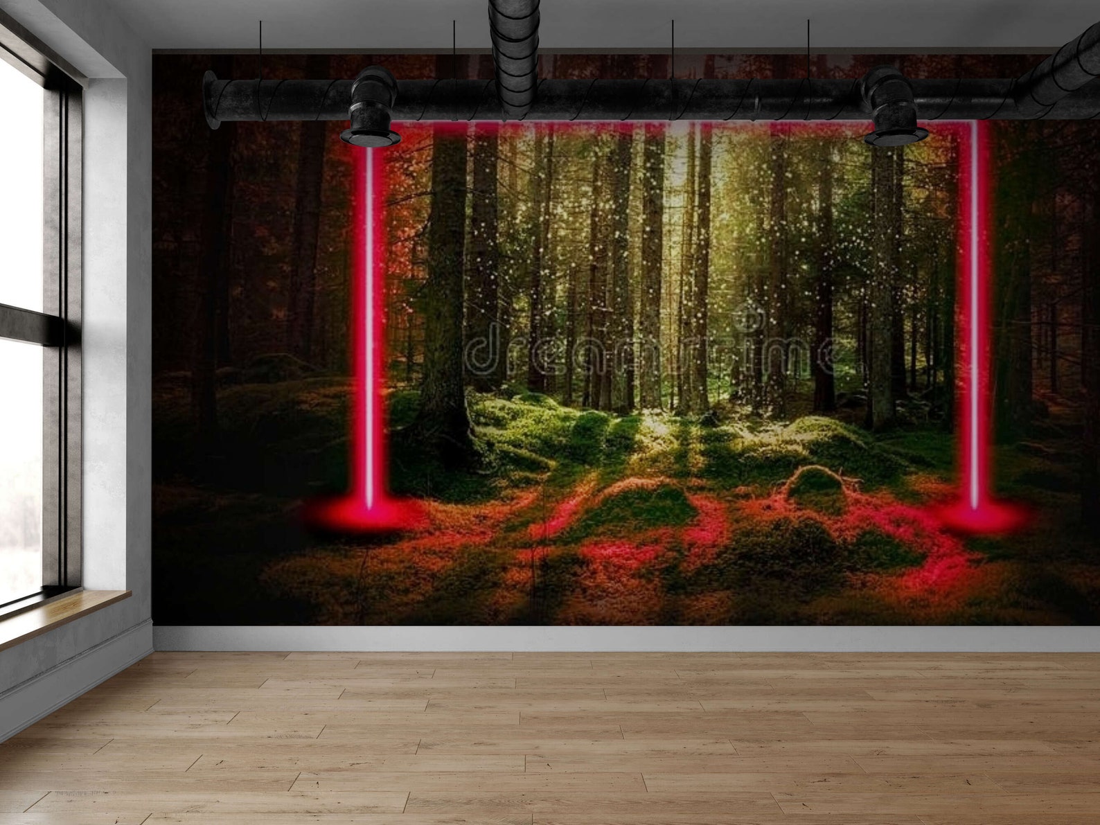 Nature Neon Wall Mural Wallpaper Graffiti Wall Paper Neon Art Etsy