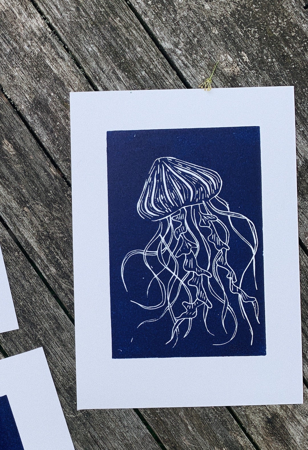 Jelly Fish Lino Print Etsy UK jelly-fish-lino-print-etsy-uk