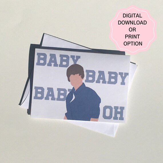 Baby Baby Baby Oh Justin Bieber Greeting Card Digital Etsy