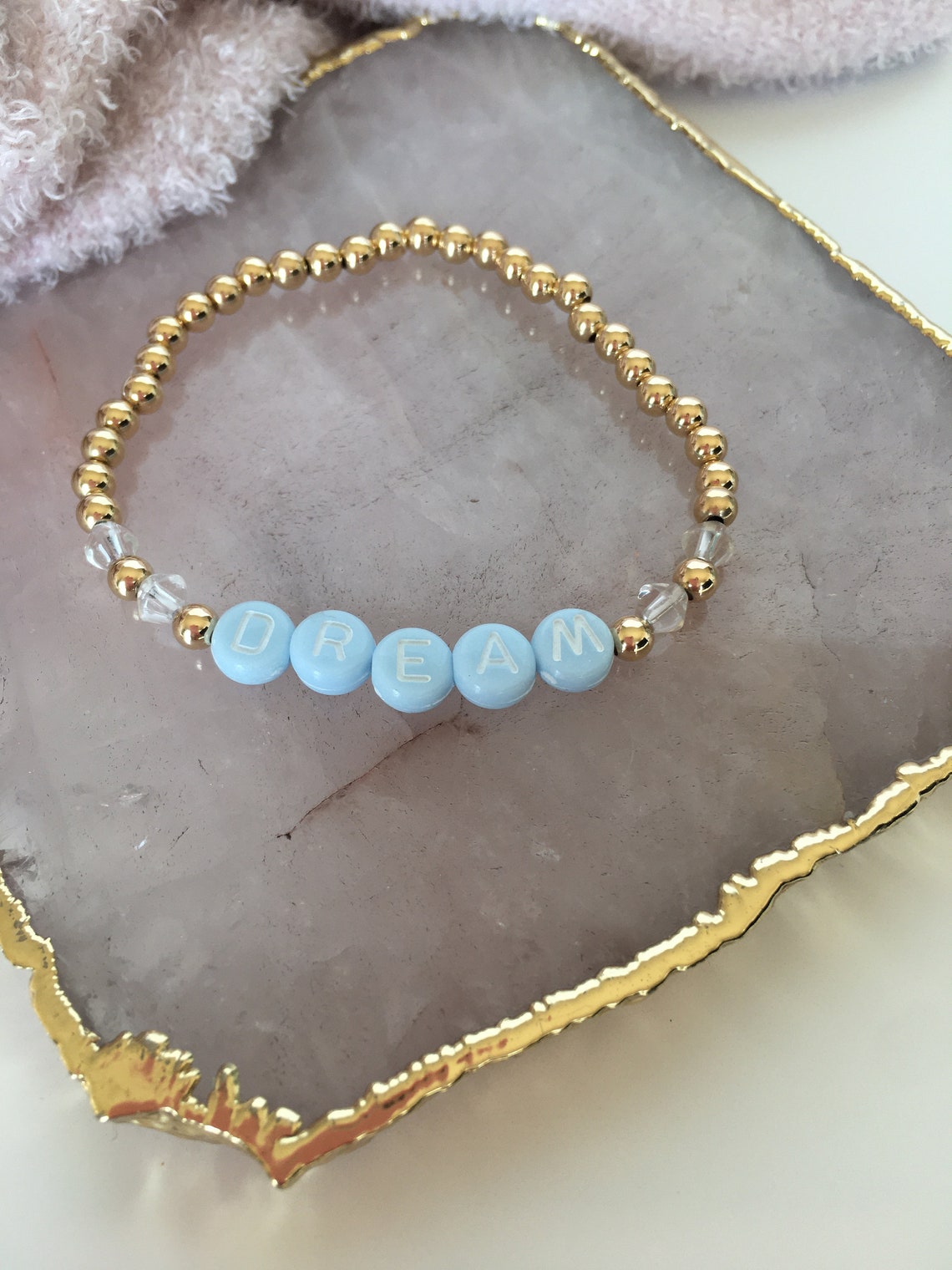 Gold filled stretch DREAM bracelet Etsy
