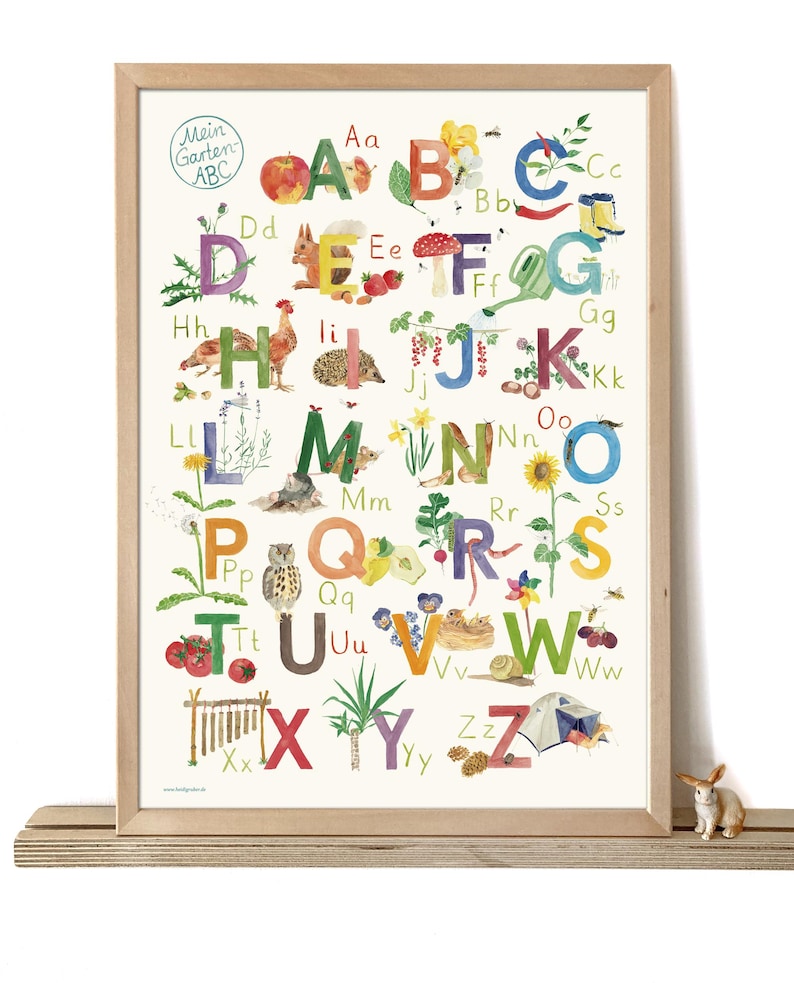 ABC Poster & Number Poster Set for Children's Room // Montessori Learning Posters // Alphabet + Numbers DIN A3 // Gift for Children's Learning Aid image 6