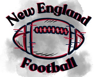 New England Glitch Navy Red Football PNG Files