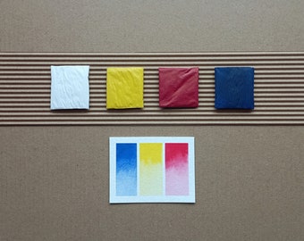 Gouache Primary Colors Set, Gouache Paint Cakes, Handmade Opaque Watercolors Set