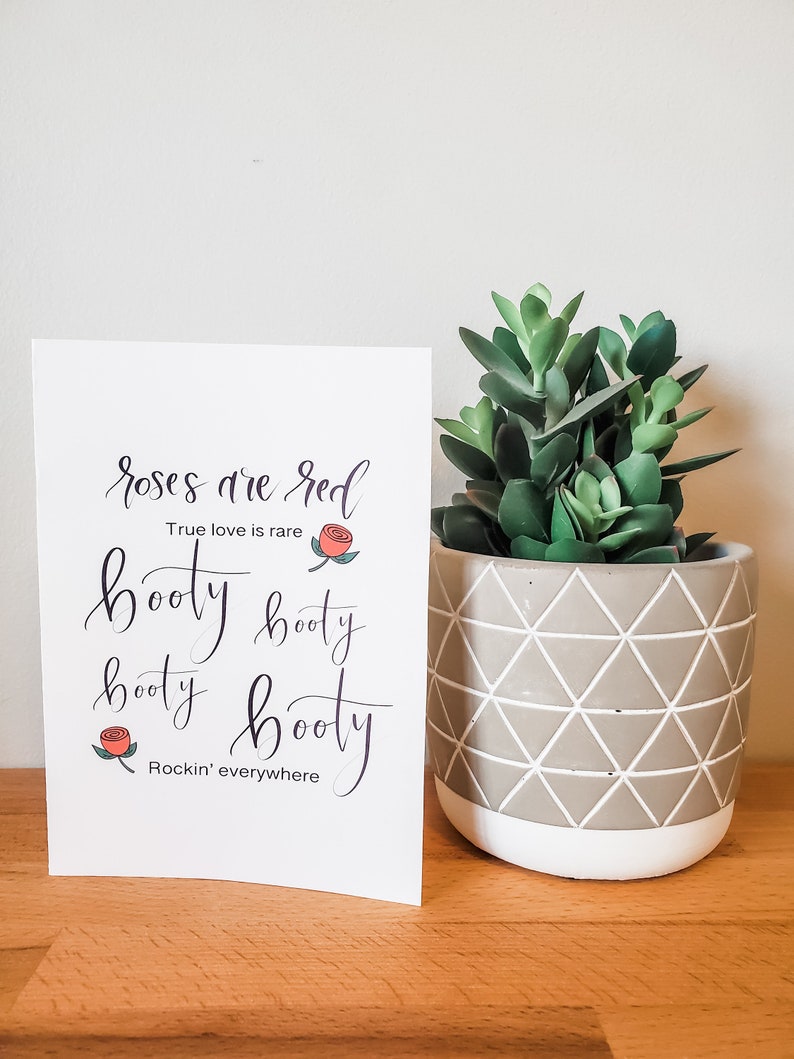 Printable Valentine/'s Day card sweet funny lyrics Downloadable card