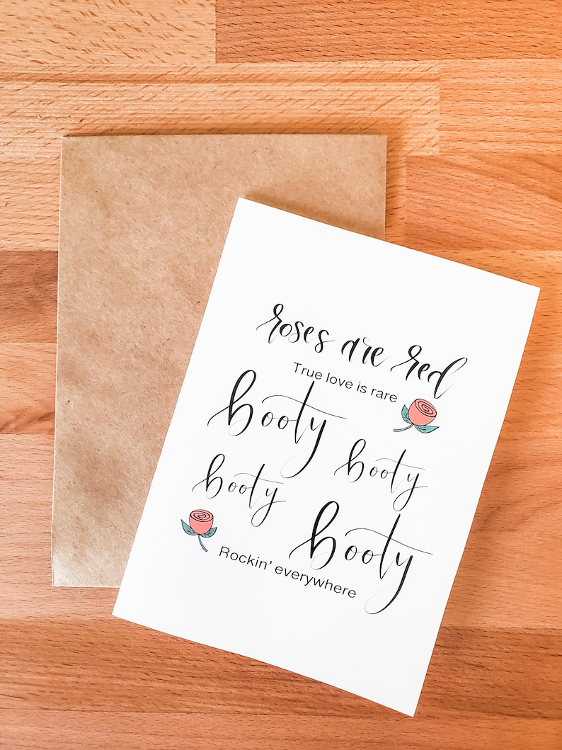 Printable Valentine/'s Day card sweet funny lyrics Downloadable card