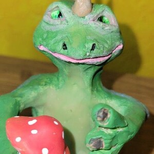Baby Dragon Incense burner in a Mushroom Patch