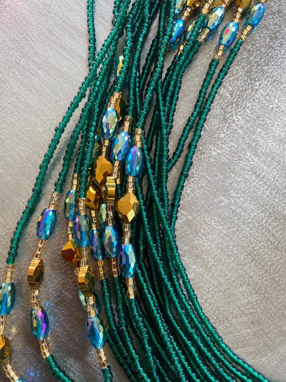 Glow in the Dark Waist Beads: Ghana Tie On Beads, Plus Size