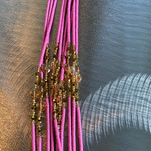 African Waist Beads, Ghana Waist beads, Pink waist beads,