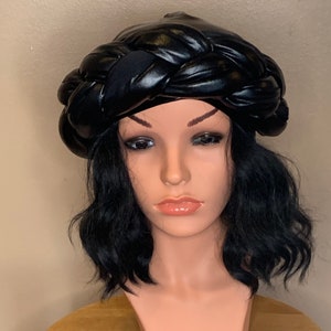 Black Braided Turban, Hair Cover, Hair Accessory, Three stranded turban, Headwrap