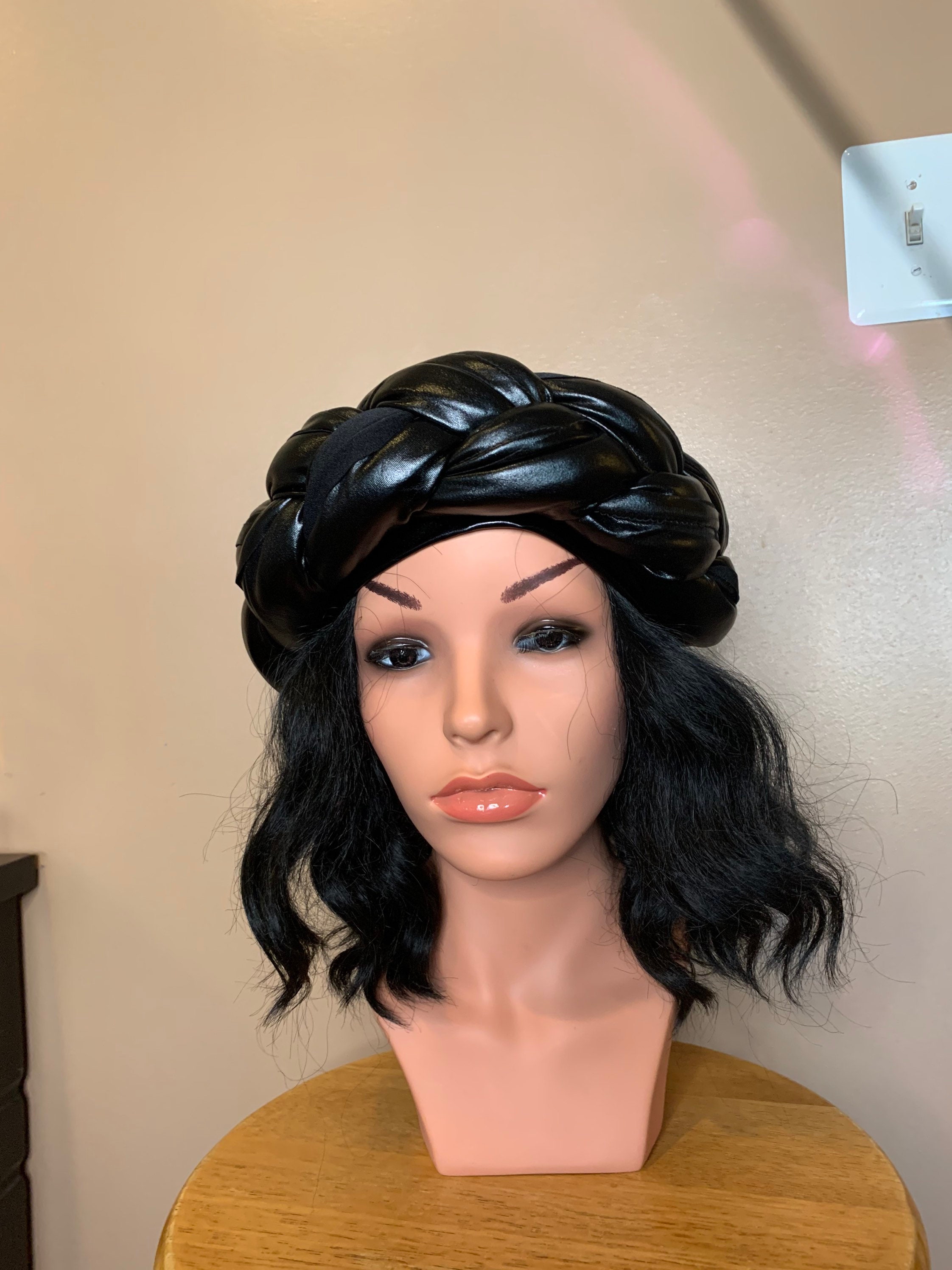 Black Braided Turban Hair Cover Hair Accessory Three - Etsy