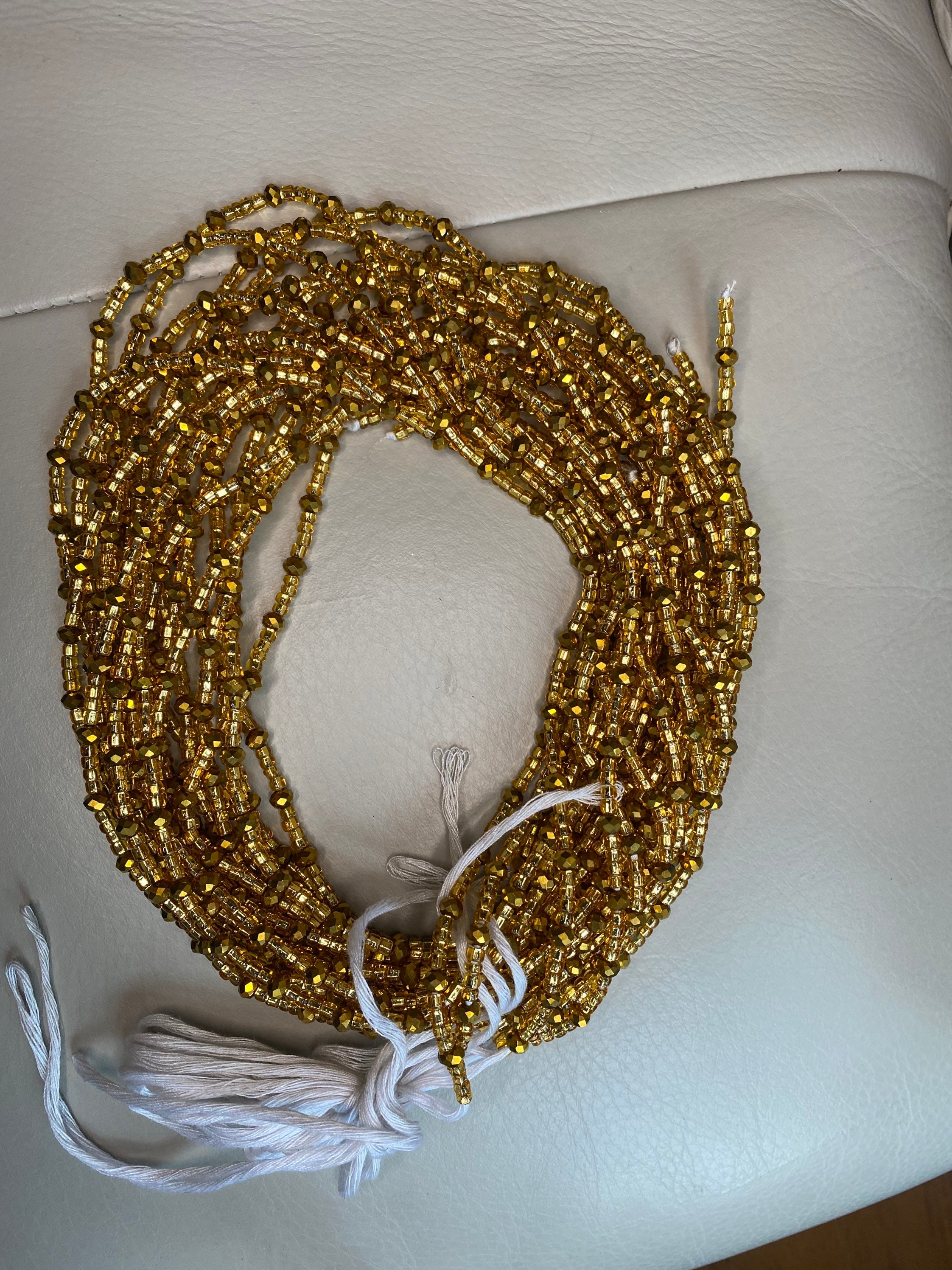 Gold Waist Beads African Waist Beads Ghana Waist Beads Belly Chain Weight Tracker Etsy