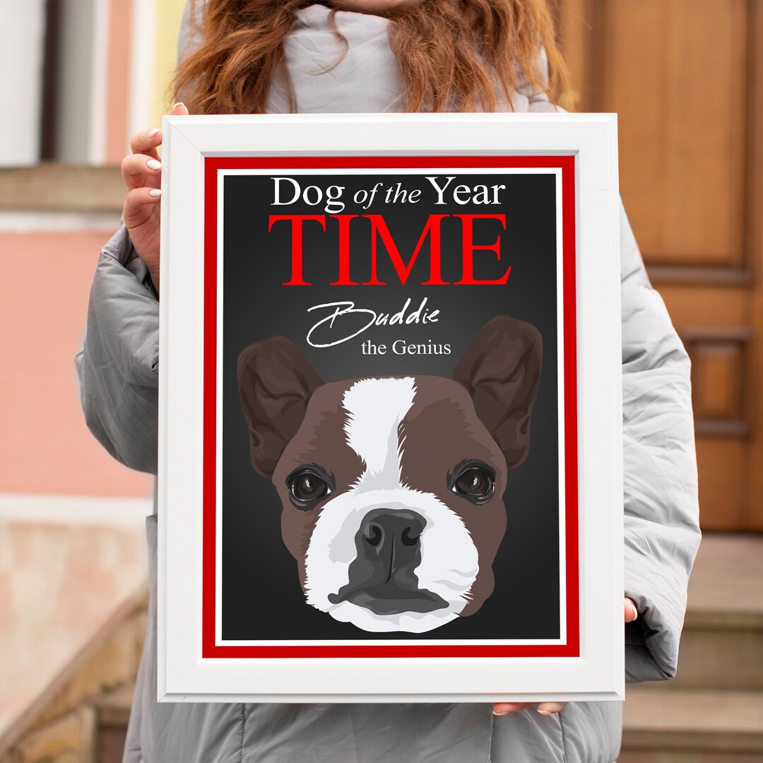 Dog of the Year Editable Magazine Cover Gift for Dog Lover Custom