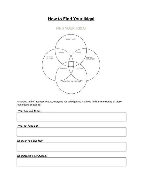 Find Your Life's Purpose Worksheets - Etsy