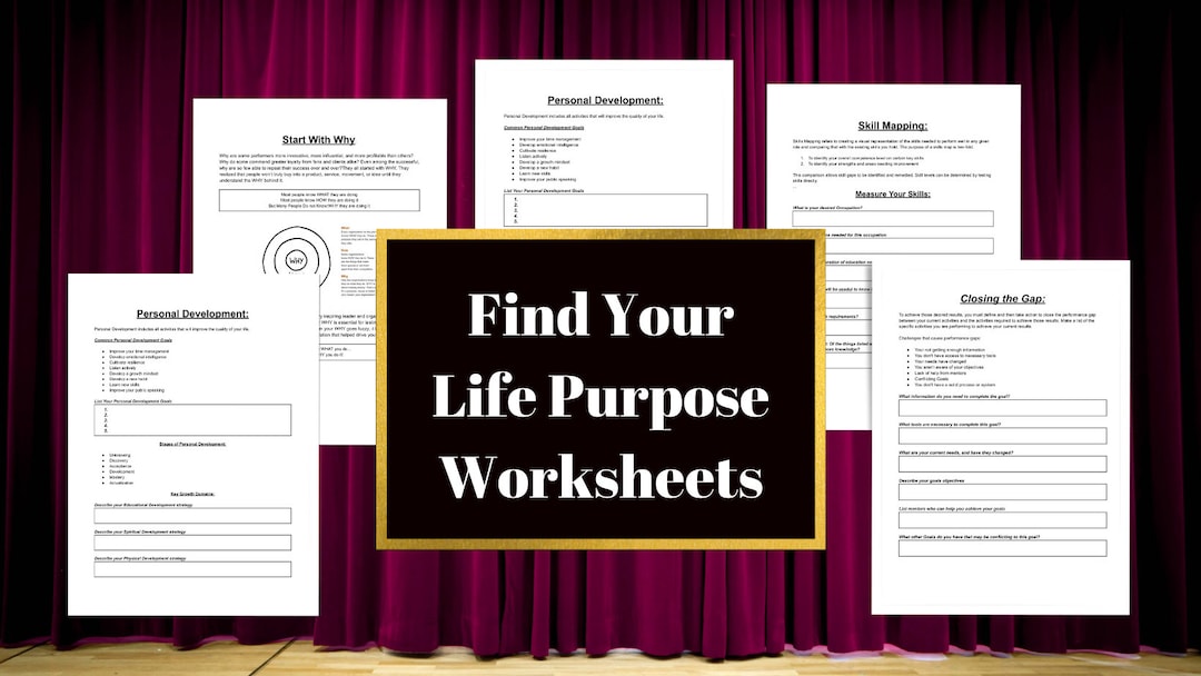 Find Your Life's Purpose Worksheets Etsy