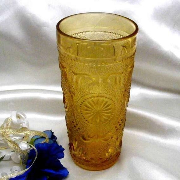 1727 Vintage Brockway Glass American Concord Amber Ice Tea Tumbler