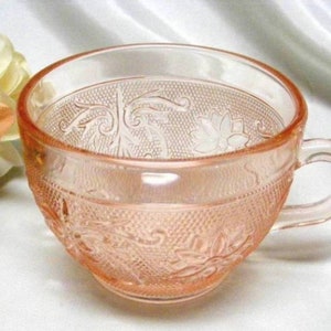 1213 Vintage Indiana Tiara Peach Pink Sandwich Teacup