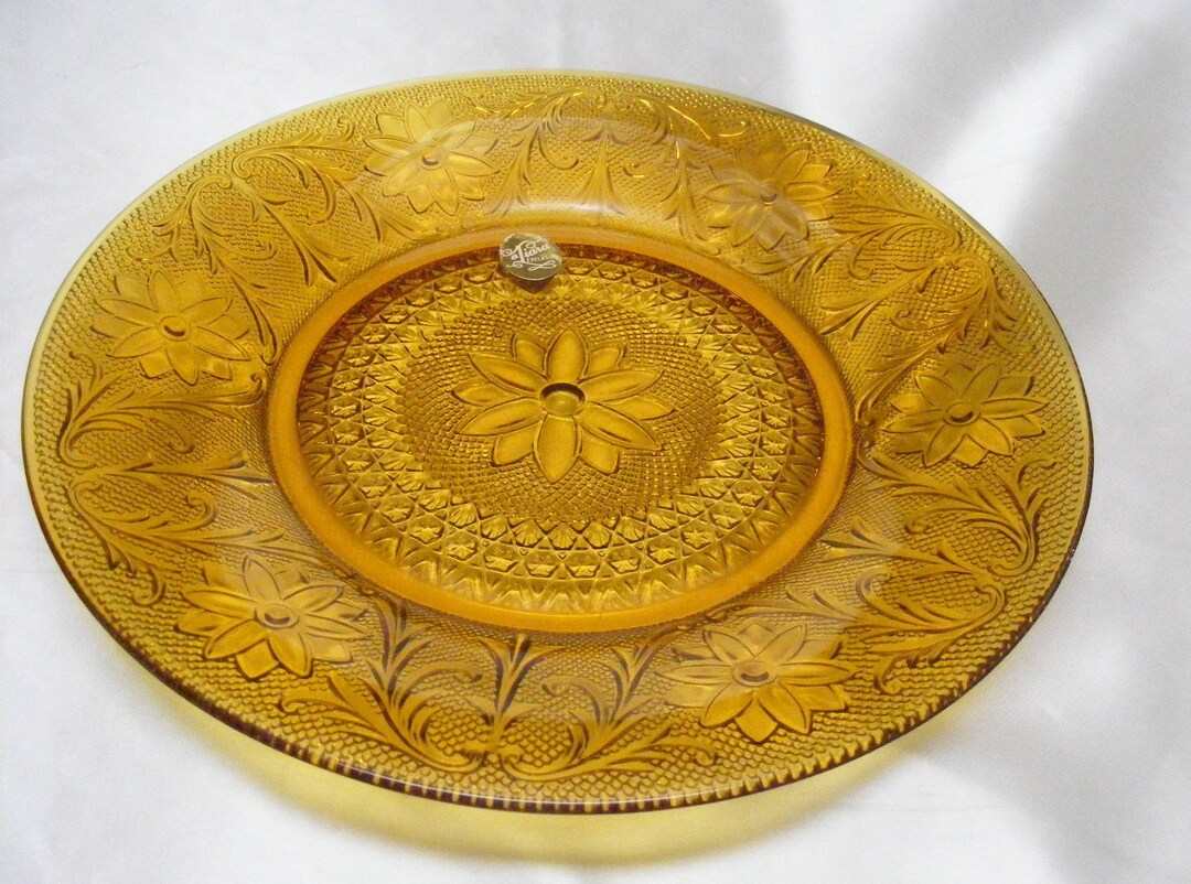1205 Vintage Indiana Sandwich Glass 10 Dinner Plate Etsy