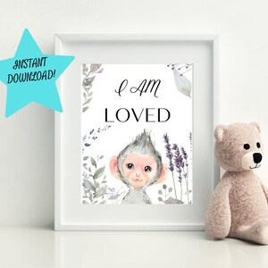 Nursery Decor Girl Boy Woodland - Monkey Safari Nursery Decor - Digital Download