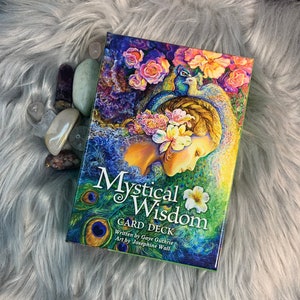 Baraja de cartas de sabiduría mística con guía física de Gaye Guthrie Ilustración de Josephine Wall