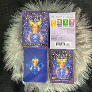 Crystal Angels Orakel Kartenspiel mit physischem Anleitungsbuch von Doreen Virtue und Marius Michael-George, offener Box, OOP, authentisch 44 Karten