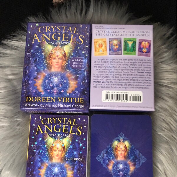Crystal Angels Oracle Card Deck with Physical Guidebook Included by Doreen Virtue and Marius Michael-George, Open Box, OOP, Authentic!