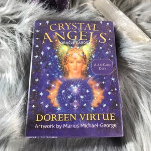 Mini Crystal Angel Oracle Card Deck with Digital Guidebook by Doreen Virtue | No Physical Guidebook Included