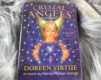 Mini Crystal Angel Oracle Card Deck with Digital Guidebook by Doreen Virtue | No Physical Guidebook Included