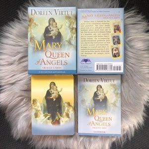 Mary Queen of Angel's Oracle Card Deck en fysieke gids door Doreen Virtue Zeldzaam! Authentiek!