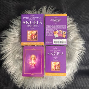 Conseils quotidiens de votre jeu de cartes Oracle des anges avec guide physique par Doreen Virtue | Boîte ouverte | Epuisé | Rares ! AUTHENTIQUE