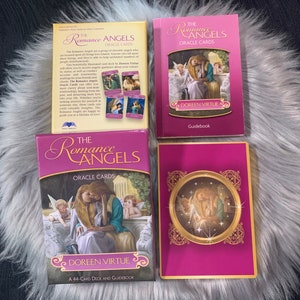 Baraja de cartas Oracle Romance Angels y guía física de Doreen Virtue, ¡auténtica! ¡Rara! ¡Fuera de stock!