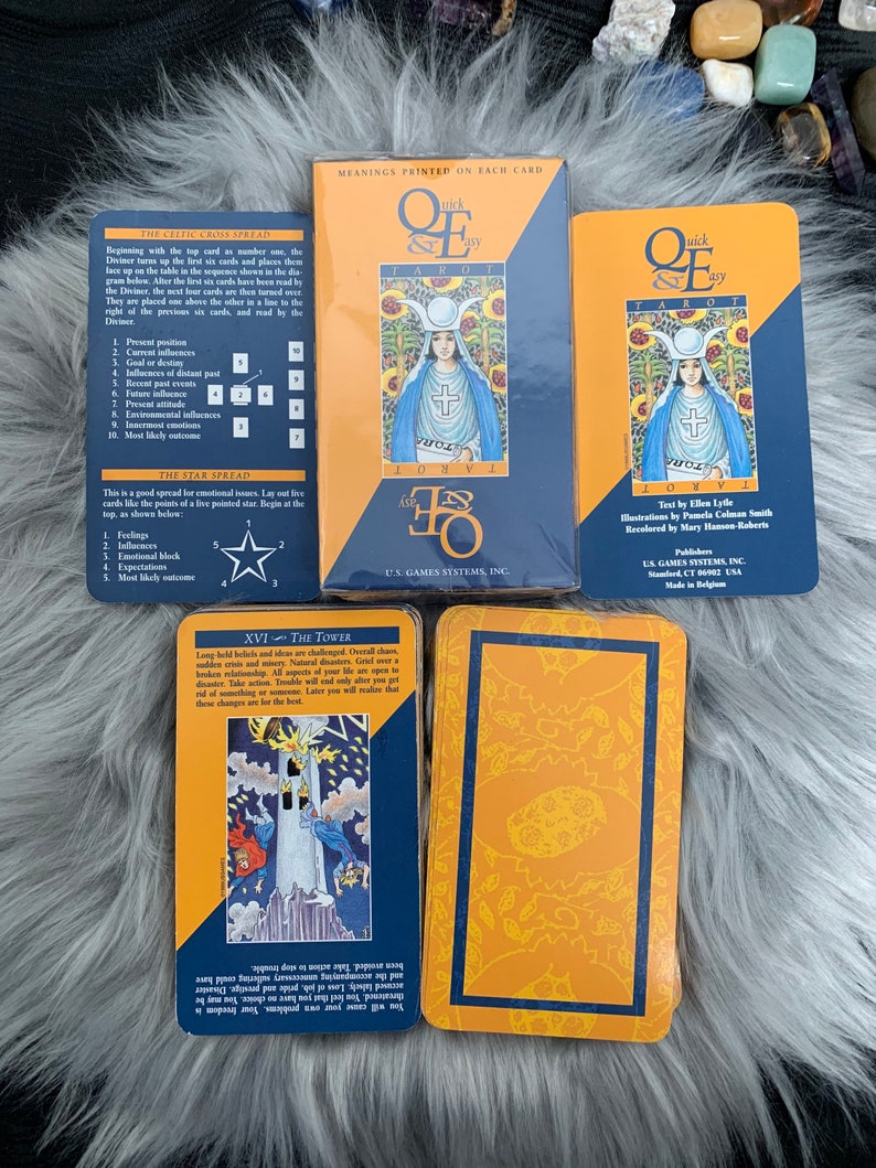 Quick & Easy Tarot Deck With Guide Card Meaning of Tarot on Etsy