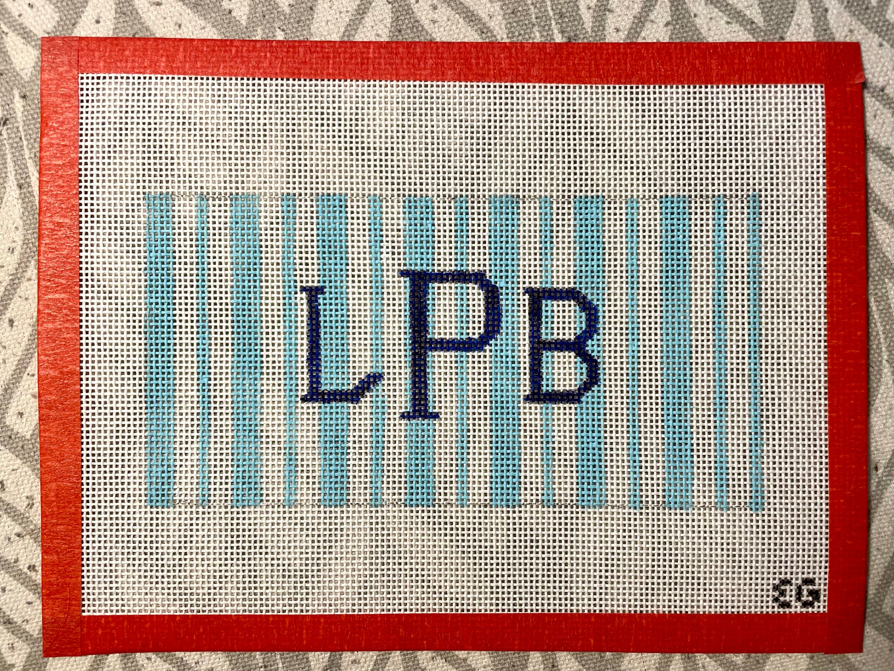 Large Monogram Custom Needlepoint Canvas Handpainted Etsy