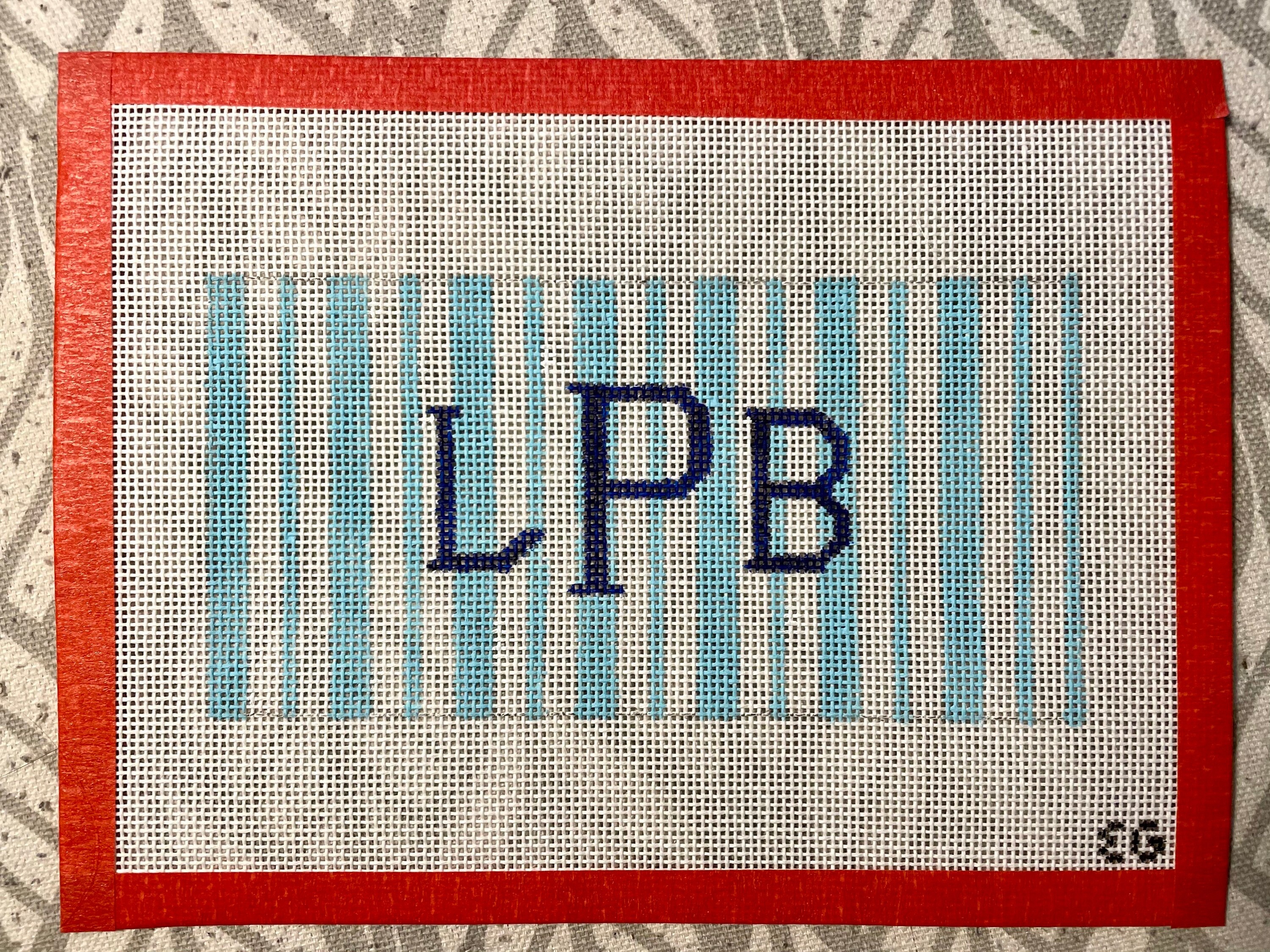 Large Monogram Custom Needlepoint Canvas Handpainted | Etsy