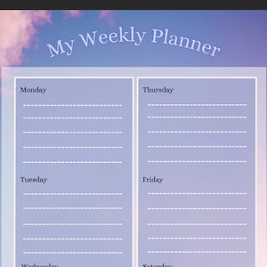 My weekly planner Digital planner Printable PDF image 1