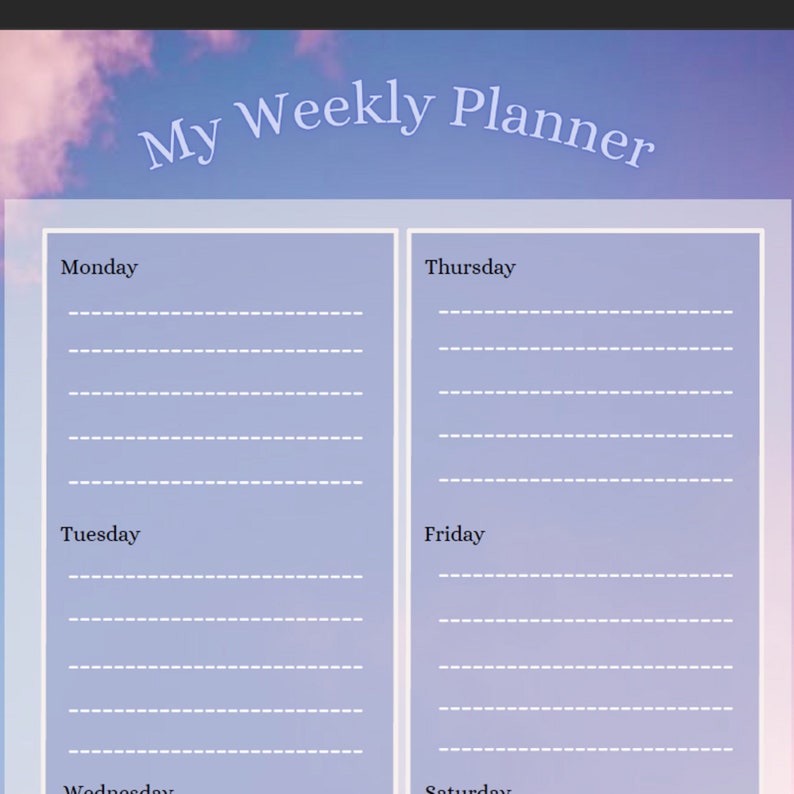 My weekly planner Digital planner Printable PDF image 1