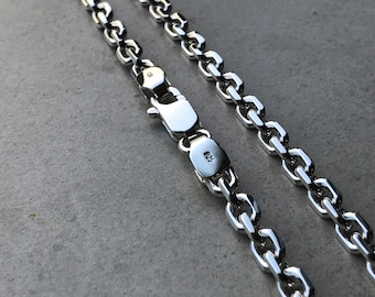 men anchor chain, 925' sterling silver necklace, men necklace, sterling silver initial necklace, sterling silver cable chain