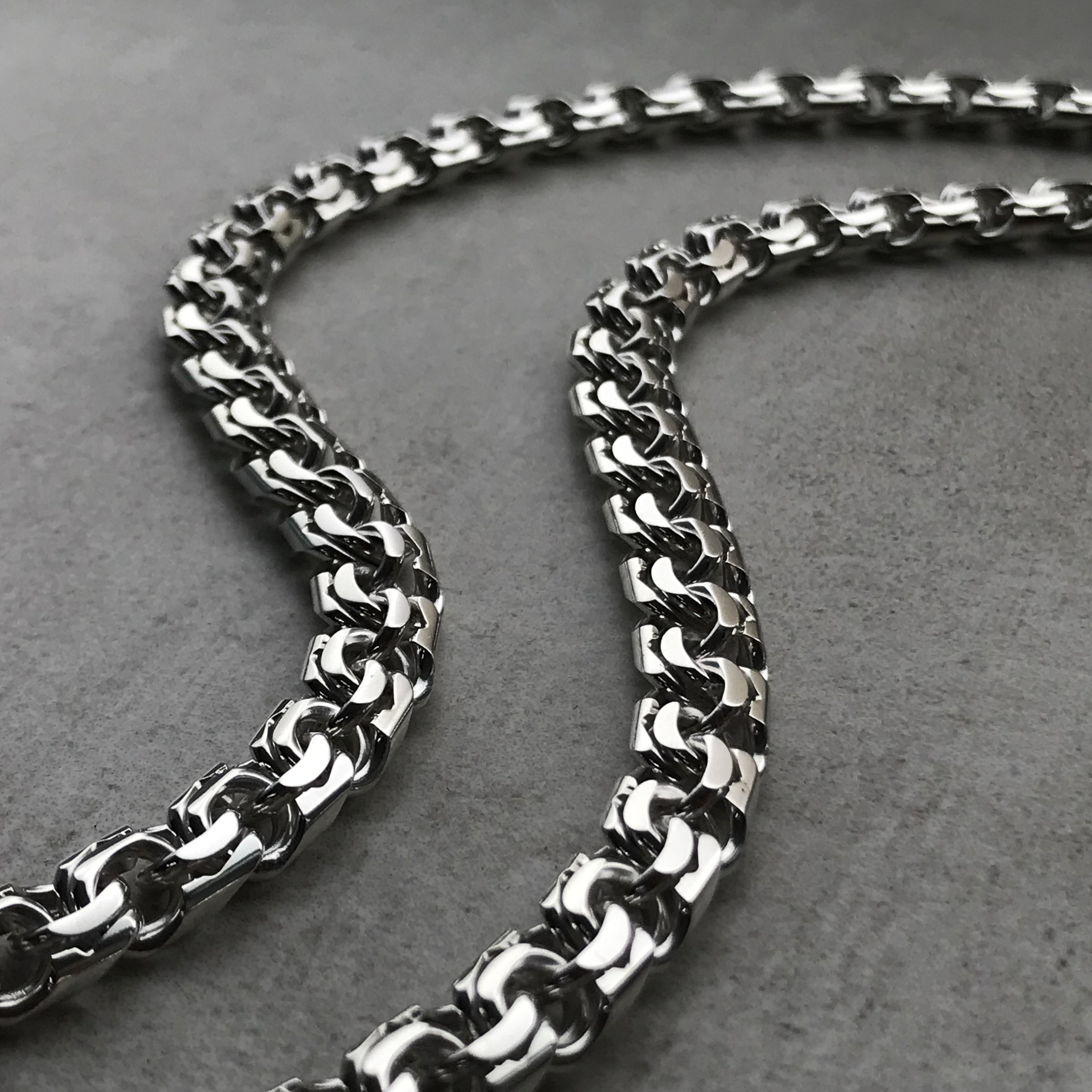 Mens Silver Necklace High Quality Stainless Steel Necklace Chain for Men  Birthday Present for Him silver, Plain Coil Necklace 