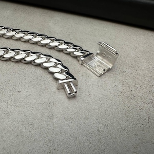Mens Cuban Link Chain: 925 Sterling Silver Necklace, 8mm