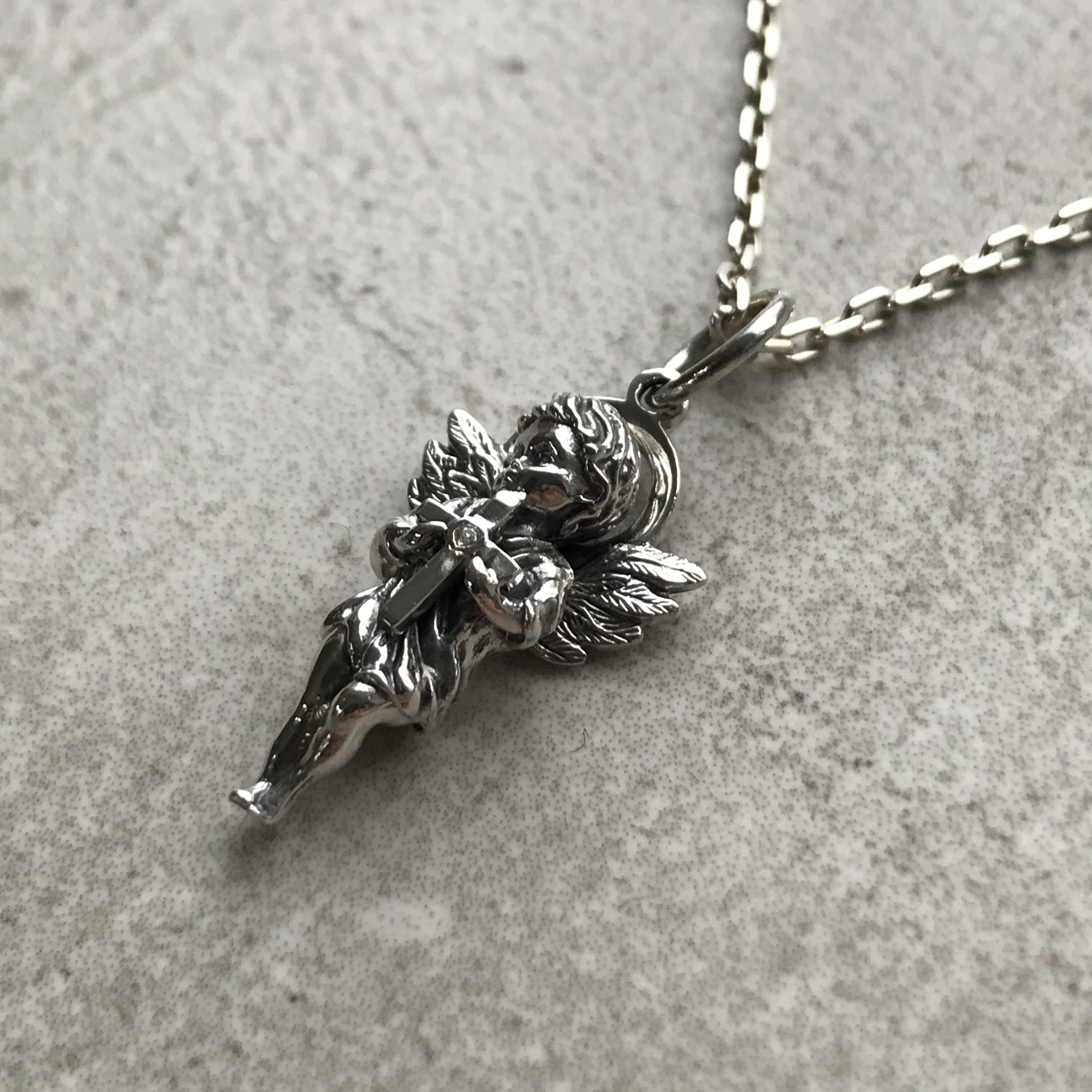 Silver angel pendant - Etsy 日本