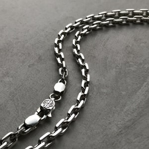 mens sterling silver necklace, initial necklace silver, oxidized silver necklace, sterling silver chain, sterling silver necklace pendant