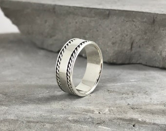 Bague Homme Argent Moderne, Bague Homme Band, Bague Homme de Mariage, Bague Argent Hommes, Bague Argent Britaliste, Cadeau pour Lui