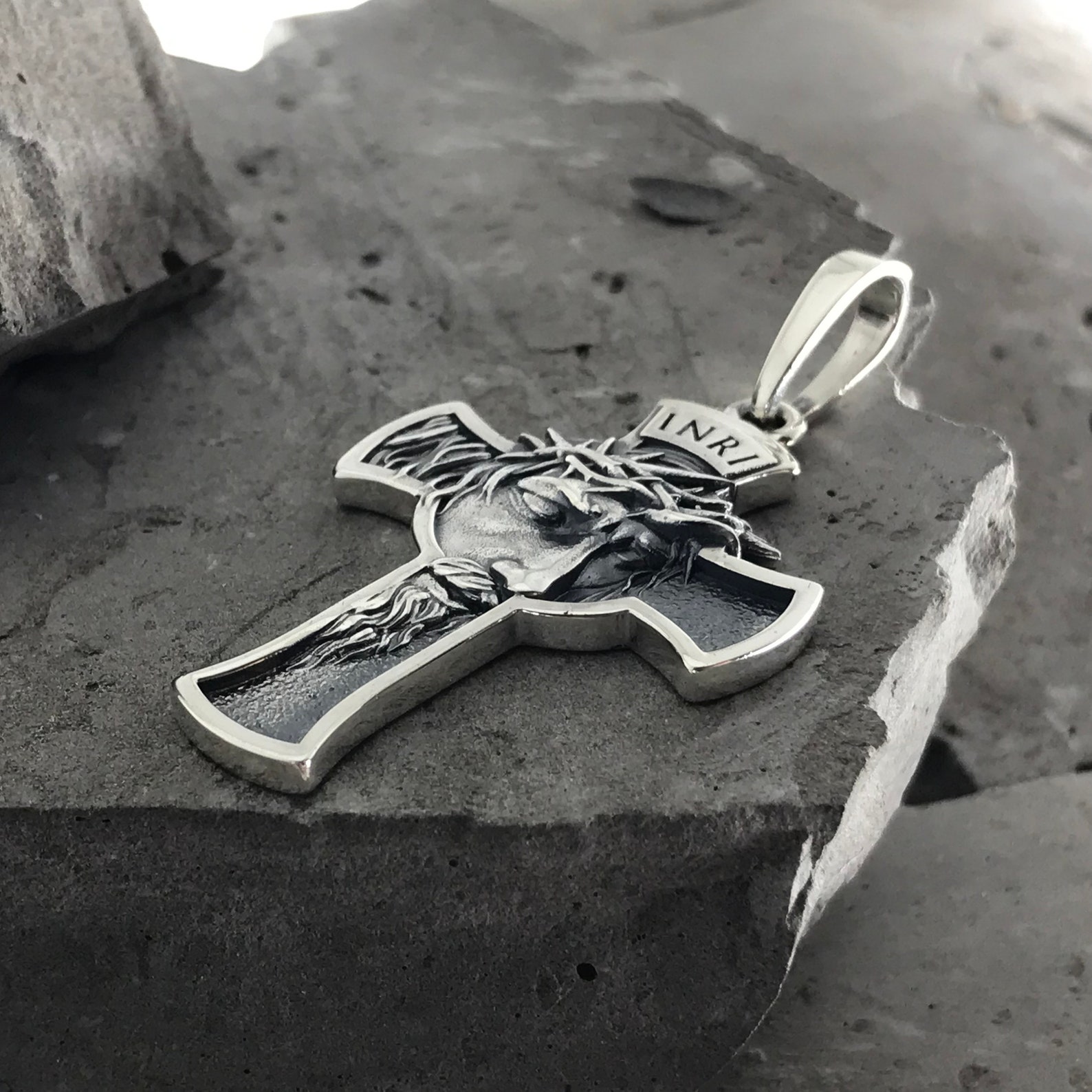 Silver Pendant Men's Silver Pendant Jesus Men's Etsy