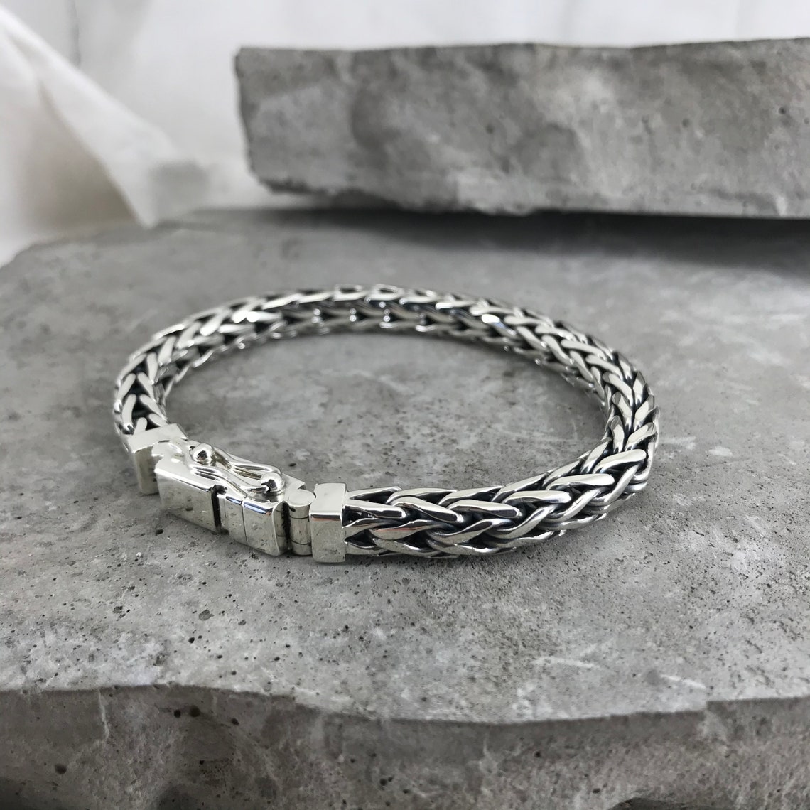 thumbnail image 2 of Amazin'ly Gracious Solid 925 Sterling Silver Cross Bracelet - Adjustable Rolo Chain, Handmade, Gift Boxed 2 of 4