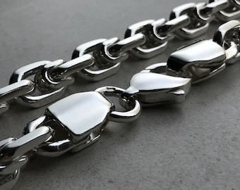 Handgjort ankarkedja i sterlingsilver - Herrhalsband med initialer