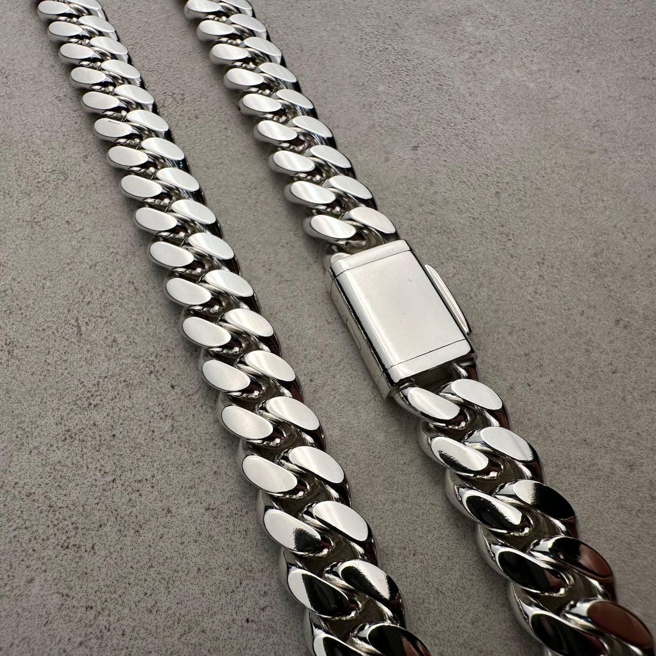 Catena cubana in argento sterling da 9 mm - Catena pesante a