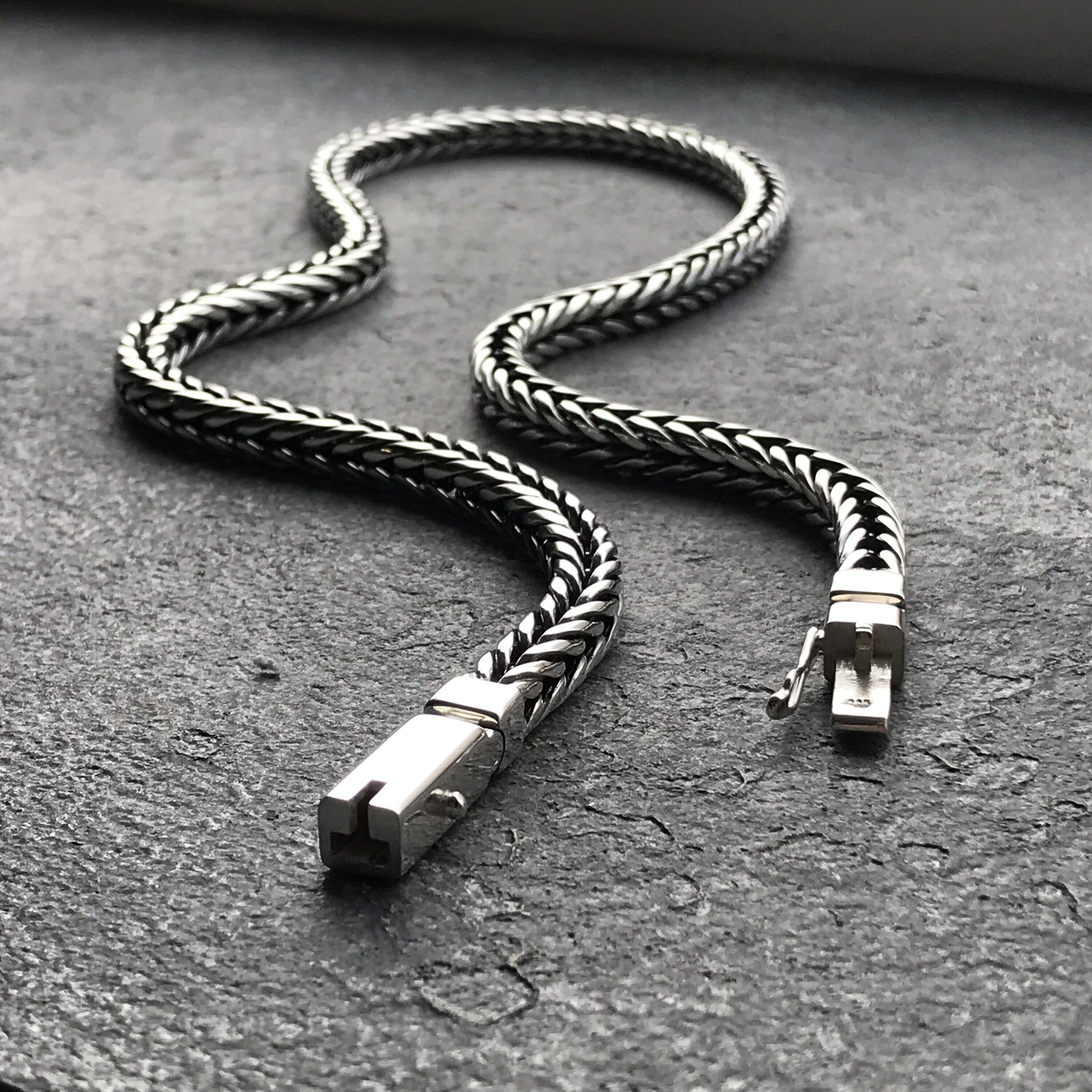 Men's foxtail chain clearance necklace