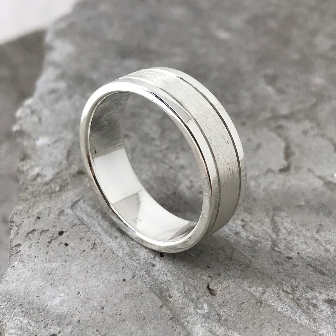 Men's Ring Men's Silver Wedding Rings Men's Etsy